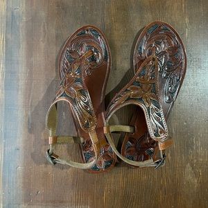 American Darling hand tooled leather sandals